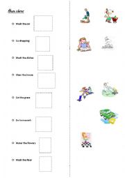 English Worksheet: House chores-vocabulary