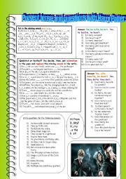 English Worksheet: Present tense questions with Harry Potter