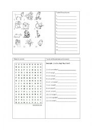 English worksheet: Animals Handout