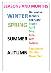 English Worksheet: Months