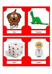 English Worksheet: Alphabet Words - D (flash cards)