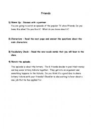 English worksheet: Friends - The Lottery