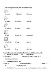 English worksheet: revision worksheet 3rd year