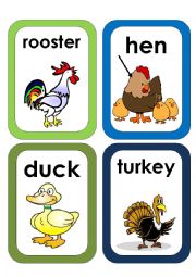 English Worksheet: Farm Animals Flash Cards #1