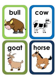 English Worksheet: Farm Animals Flash Cards #3