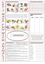 English Worksheet: Lets Have Fun With Animals!