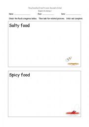 English Worksheet: Taste of the Food