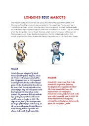 English Worksheet: 2012 Londons mascots