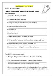 English Worksheet: Scary weekend - error correction