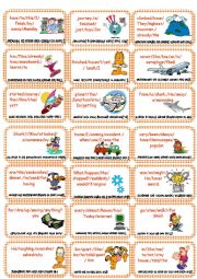 English Worksheet: Ordening sentences Card Game (Higher Level)