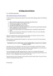 English Worksheet: Writing about History
