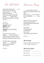 English Worksheet: 21 GUNS GREEN DAY