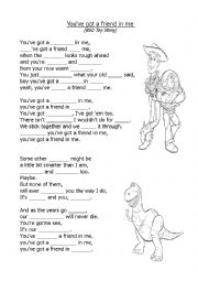 English Worksheet: Youve got a friend in me (Toy Story)