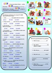 English Worksheet: LOOK, SEE, WATCH