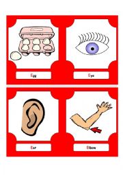 English Worksheet: Alphabet Words - E (flash cards)