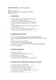 English Worksheet: REAL STEEL (GIGANTES DE ACERO)