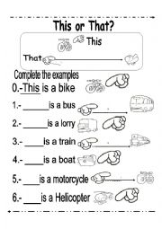 English Worksheet: THIS OR THAT