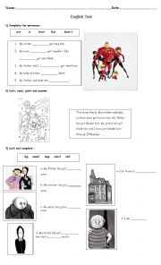 English Worksheet: Family description - have got + adjectives