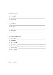 English worksheet: Present continuous