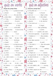 adjectives and verbs