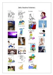 English Worksheet: Routine pictionary - Part 3 - 3/3