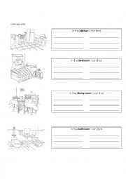 English Worksheet: Furniture of the house