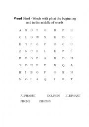 English worksheet: Ph-words