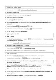 English Worksheet: Introduction to 1984, the novel by George ORWELL