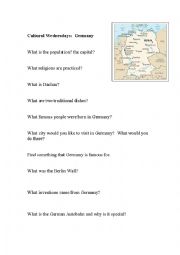 English worksheet: Germany - culture internet research