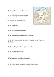 English Worksheet: Germany - culture internet research