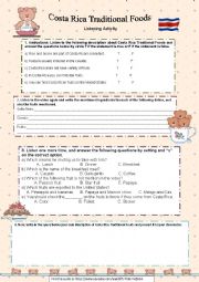 English Worksheet: **Listening** Costa Rica Traditional Food