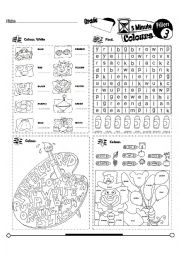 English Worksheet: 5 Minute Filler Series 03_More Colours (Key included)