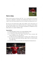 English worksheet: Park Ji Sung (Soccer)