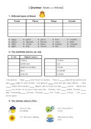 English Worksheet: Articles