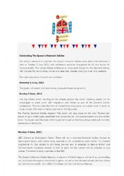 Reading Comprehension - Diamond Jubilee Activity