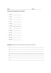 English worksheet: Verbs in Past