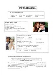 English Worksheet: The wedding date