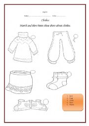 English Worksheet: clothes