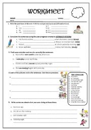 English Worksheet: past continuous