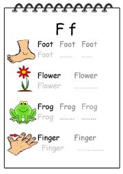 Alphabet Writing Worksheet F