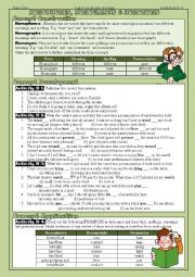 English Worksheet: homophones, homographs, homonyms