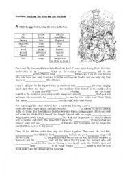 English Worksheet: The Lion, The Witch and The Wardrobe