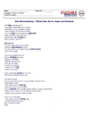 English Worksheet: Pitbull - Give Me Everything Tonight