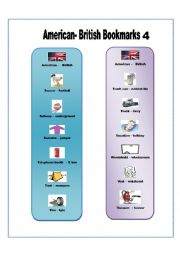 American - British bookmark pictionary 4