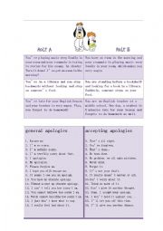 English Worksheet: apologise and forgive