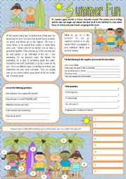 English Worksheet: Summer Fun