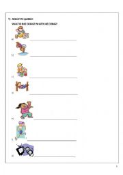 English Worksheet: Present Continuous - Kids