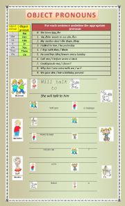 English Worksheet: Object and subject pronouns practice 