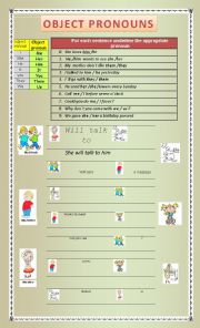 English Worksheet: Object and subject pronouns practice 