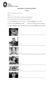 English Worksheet: fashion and trends